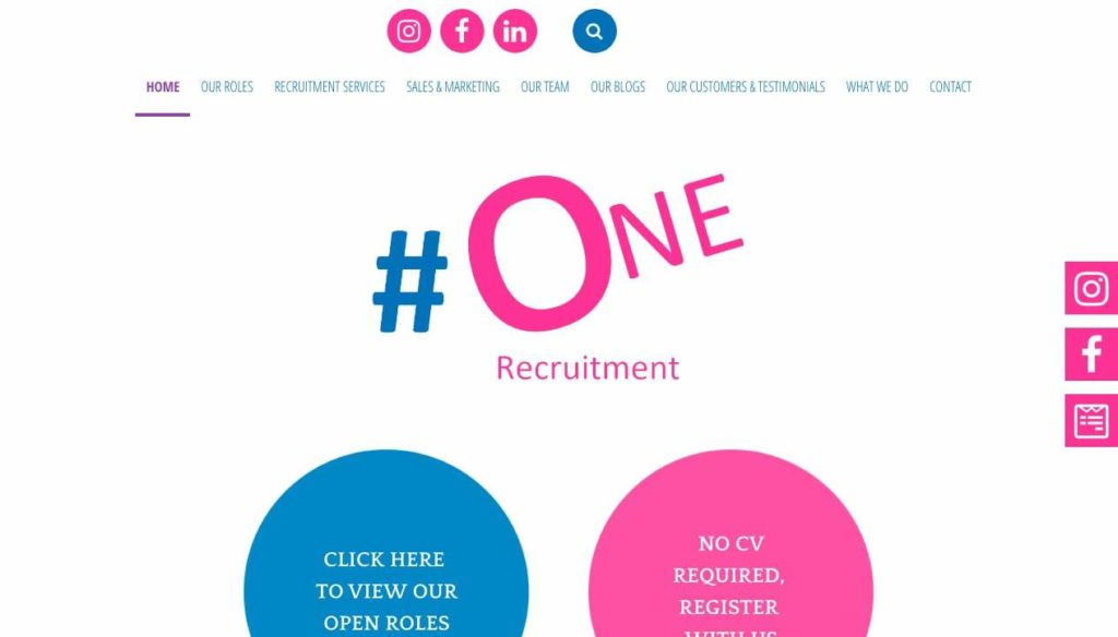 One Agency Recruitment's Homepage