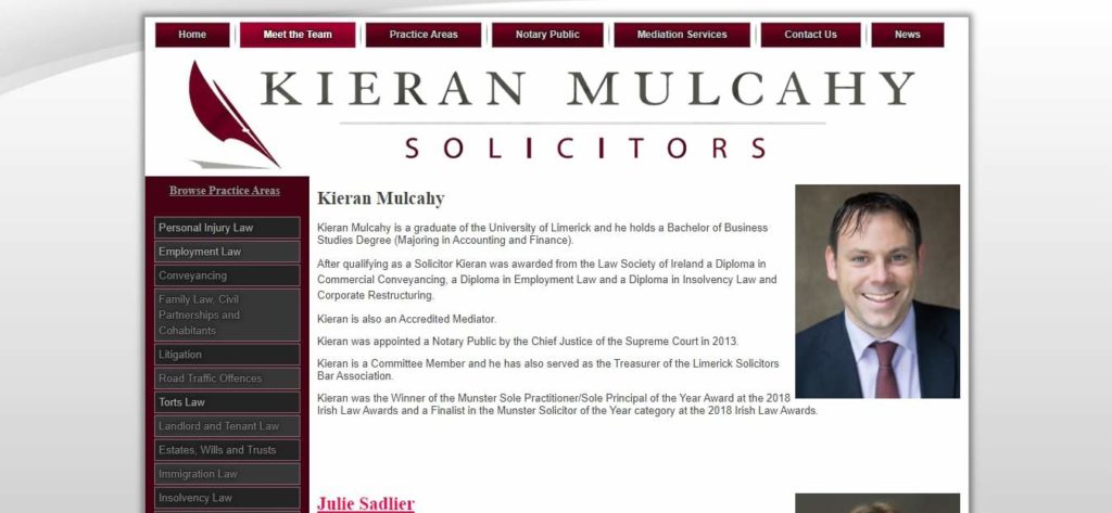 Kieran Mulcahy Solicitors' Homepage