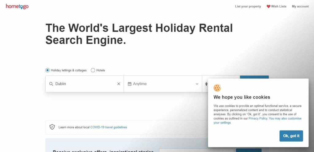 HomeToGo's Homepage