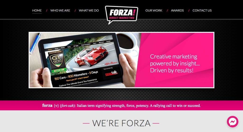 Forza Direct Marketing's Homepage
