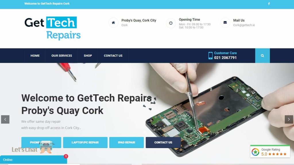 GetTech Repairs' Homepage