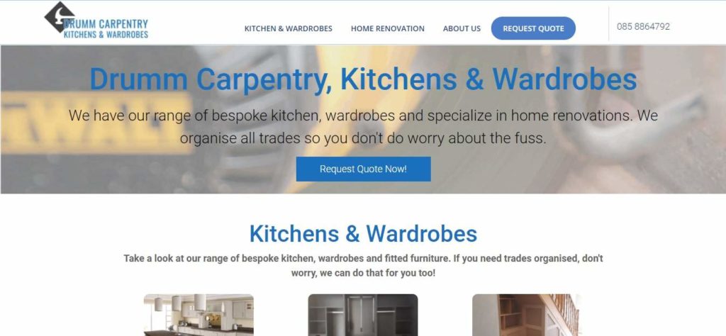 Drumm Carpentry, Kitchens & Wardrobes' Homepage