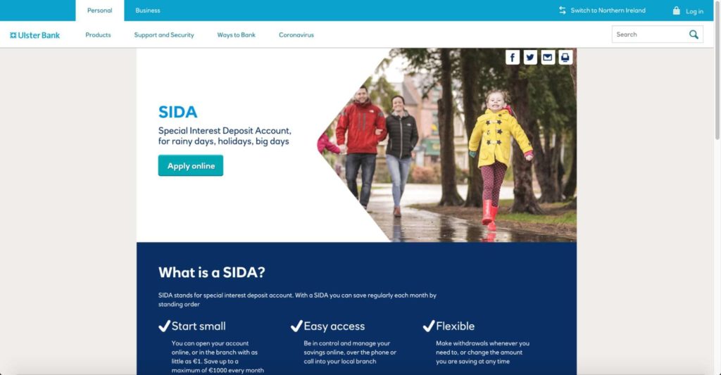 Ulster Bank — Special Interest Deposit Account's Homepage