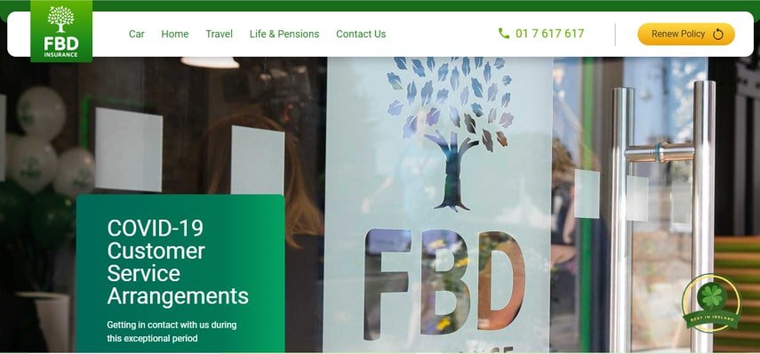 FBD Insurance Dublin's Homepage
