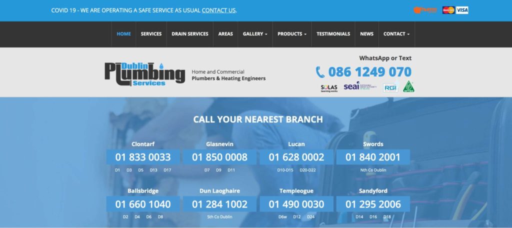 Dublin Plumbing Services' Homepage