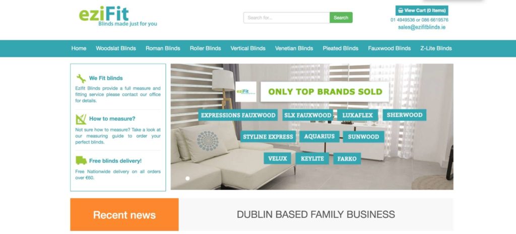 EziFit Blinds' Homepage