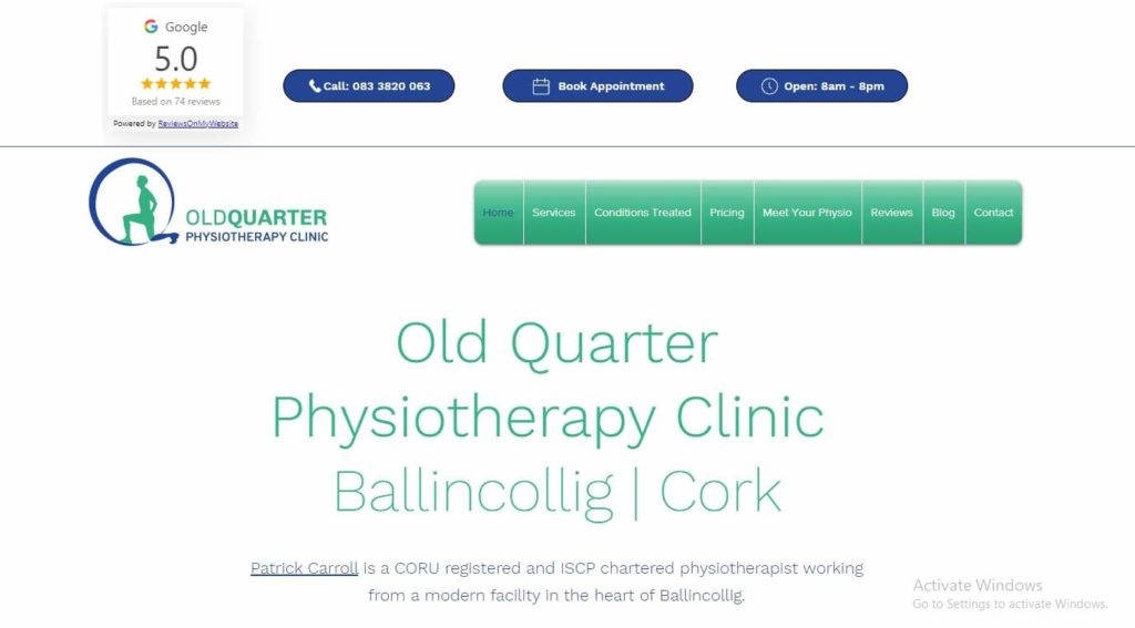 Old Quarter Physiotherapy Clinic's Homepage