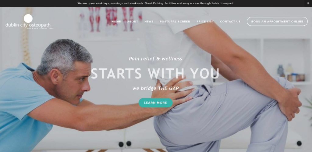 Dublin City Osteopath Homepage