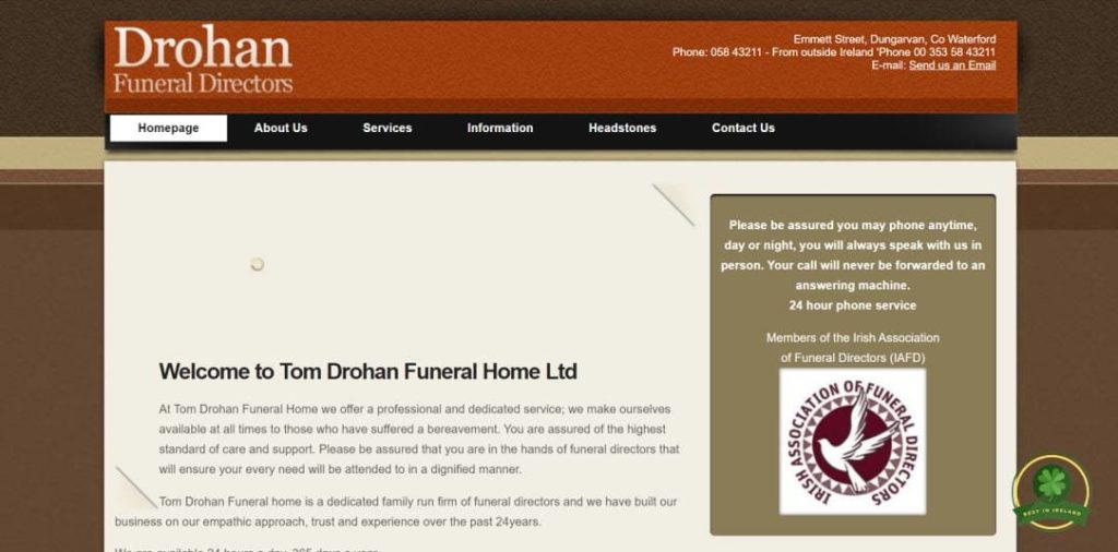 Drohan Funeral Directors' Homepage