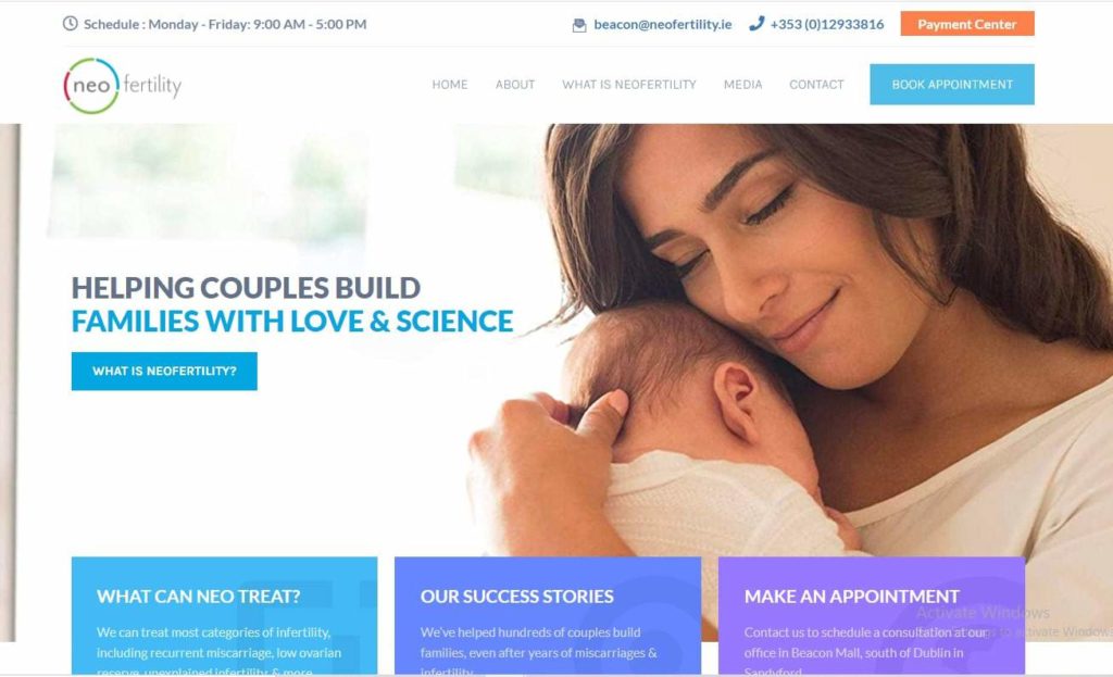 NeoFertility Clinic's Homepage