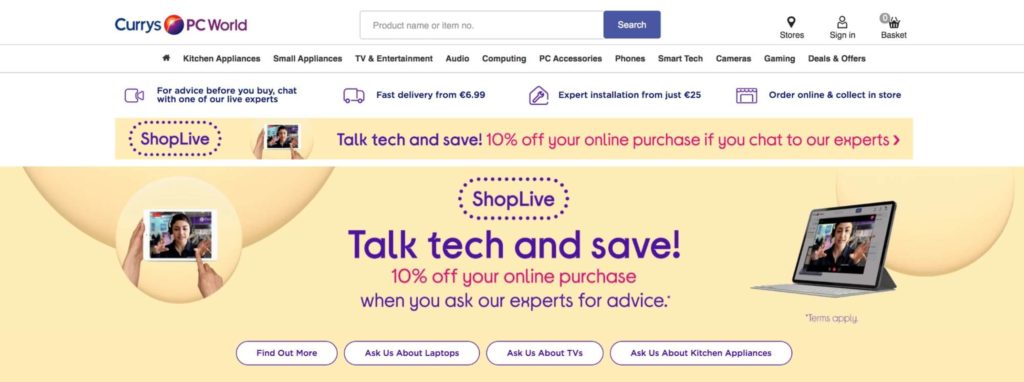 Currys PC World's Homepage