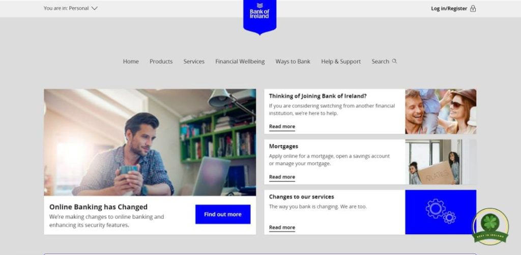 Bank of Ireland's Homepage