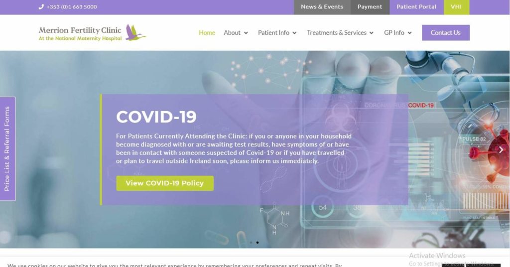 Merrion Fertility Clinic's Homepage