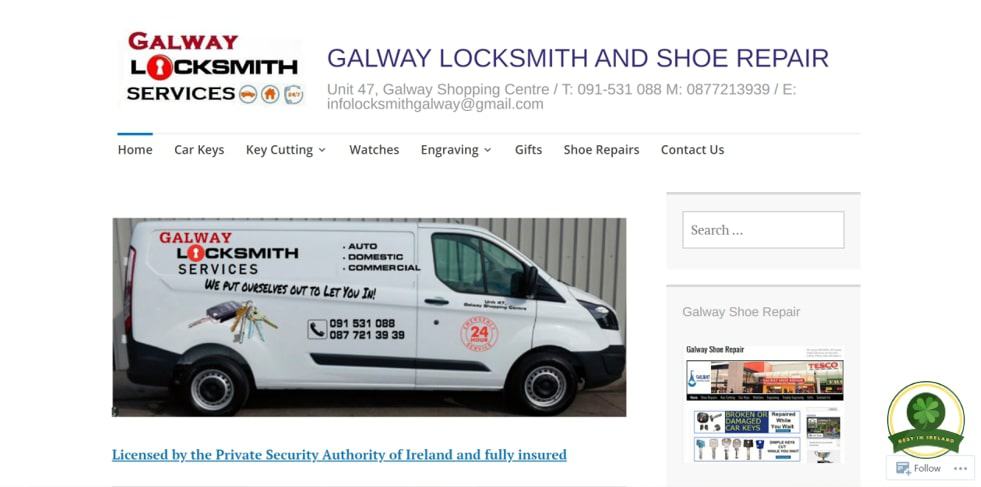 Galway Locksmith and Shoe Repair's Homepage