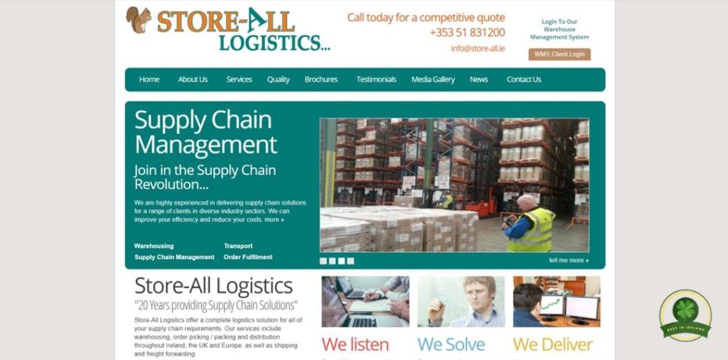 Store-All Logistics' Homepage