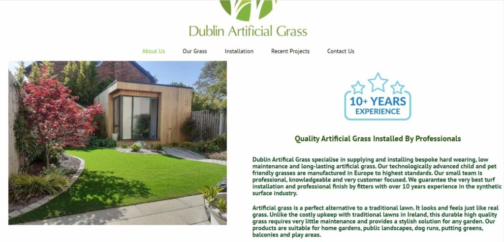 Dublin Artificial Grass' Homepage