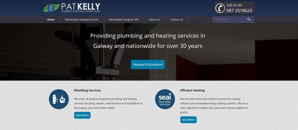 Pat Kelly Plumbing & Heating Contractors' Homepage