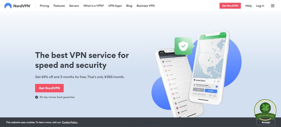 NordVPN's Homepage