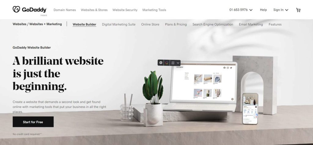 GoDaddy's Homepage