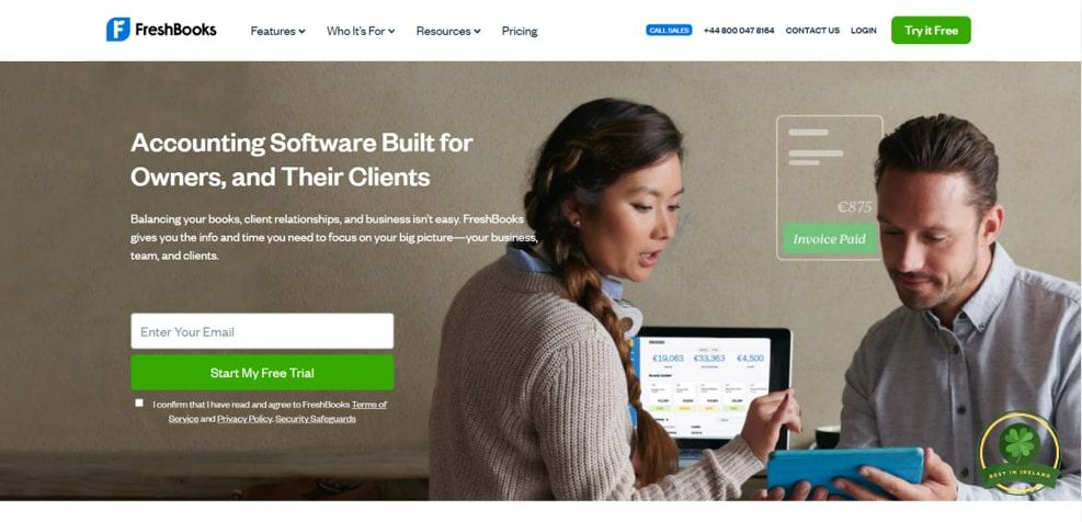 FreshBooks' Homepage