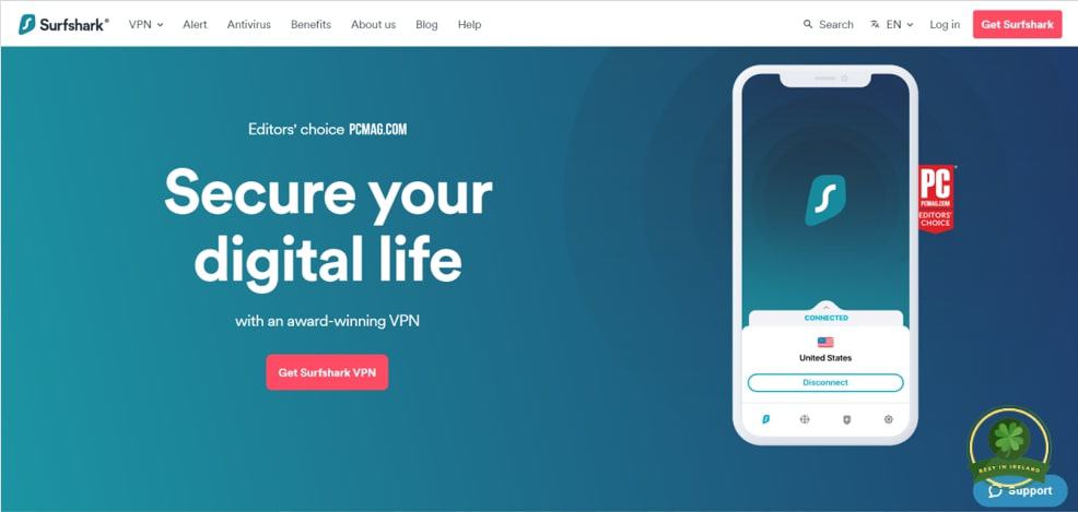 Surfshark's Homepage