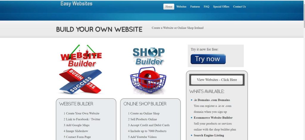 Easy Websites' Homepage