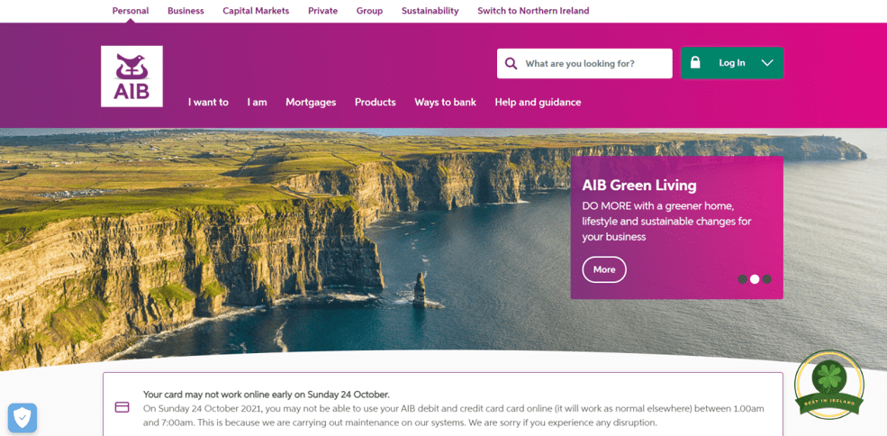 Allied Irish Banks' Homepage