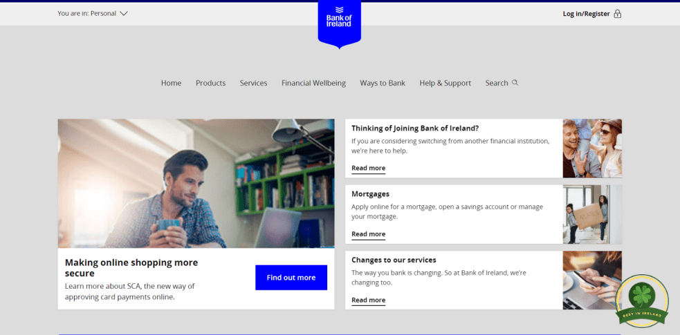 Bank of Ireland's Homepage