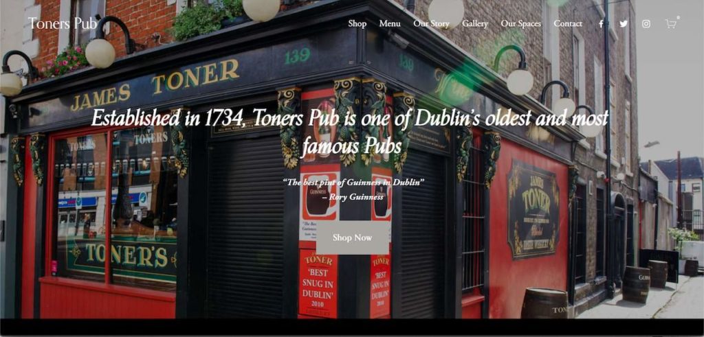 Toners Pub's Homepage