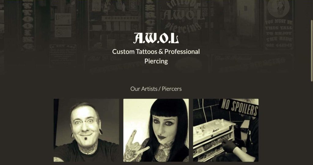 AWOL Tattoos and Piercing Homepage