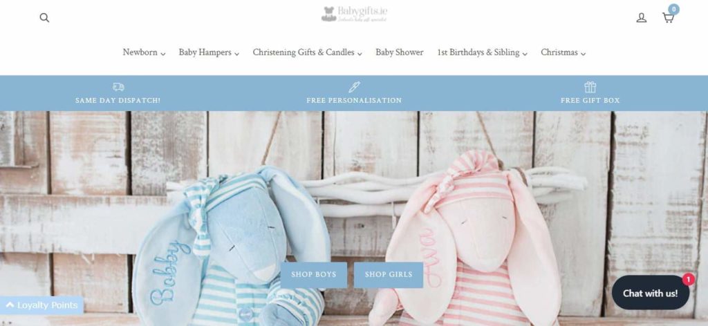 Babygifts.ie Homepage