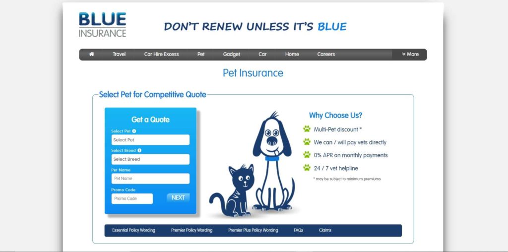 Blue Insurance Homepage