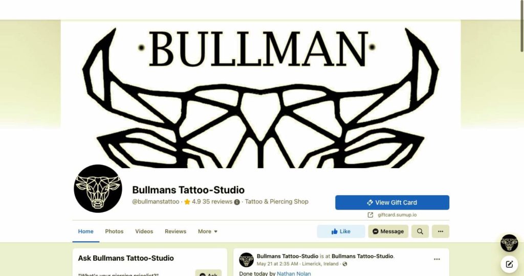 Bullman’s Family Tattoo Homepage
