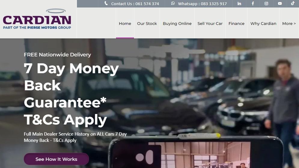 Cardian Ireland Homepage