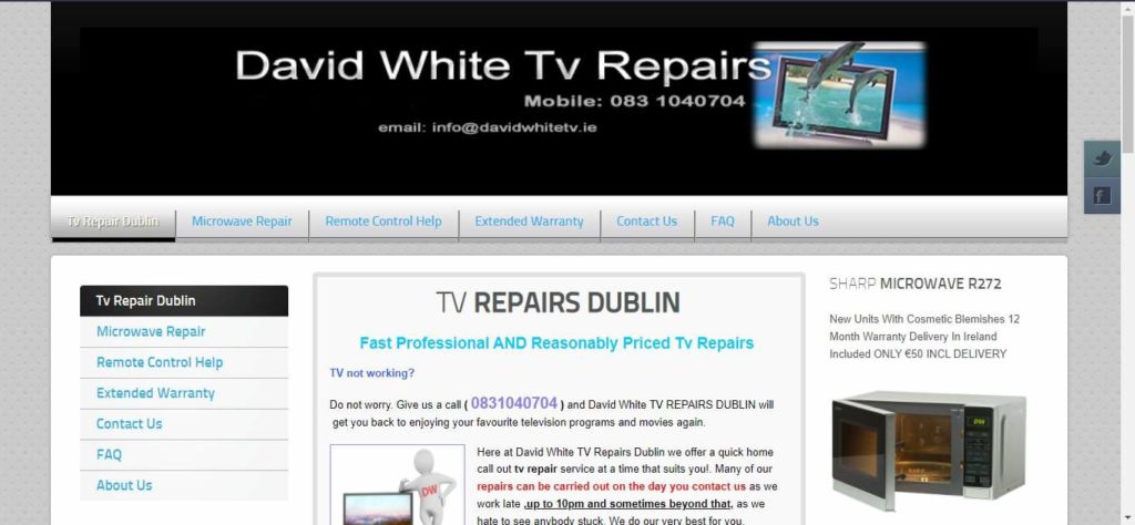 David White TV Repair Homepage