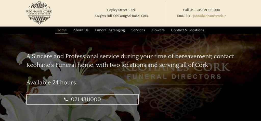 Keohanes Cork Funeral Directors Homepage