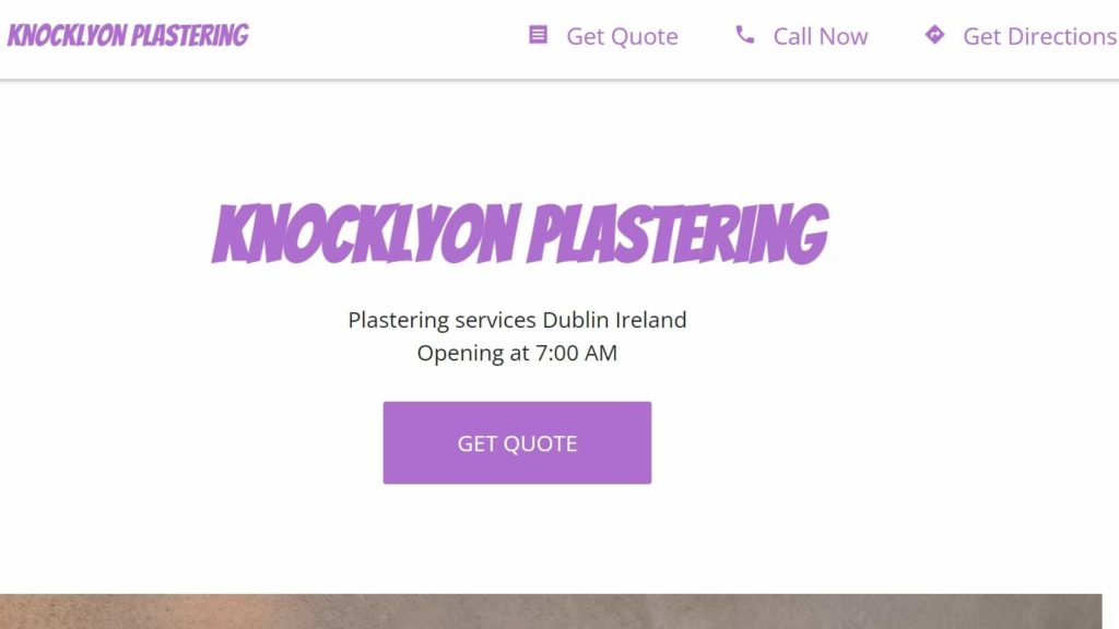 Knocklyon Plastering Homepage