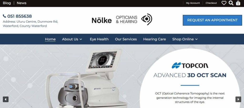 Nölke Opticians and Hearing Homepage