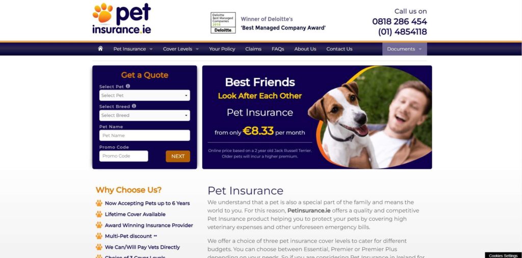 Pet Insurance Homepage