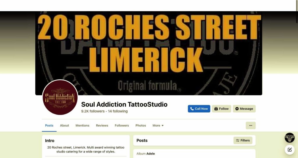 Soul Addiction Tattoo Studio Homepage
