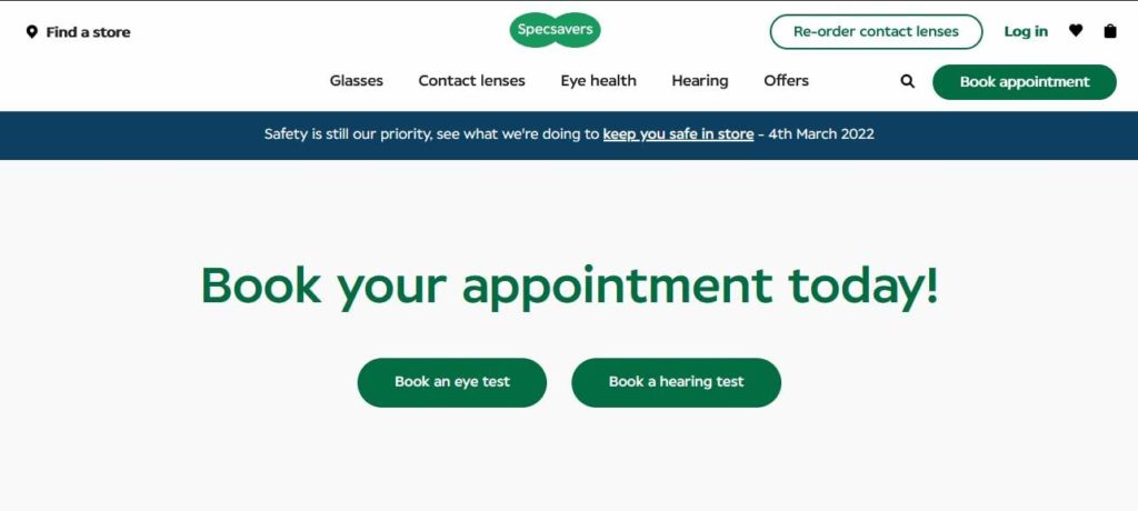 Specsavers Homepage