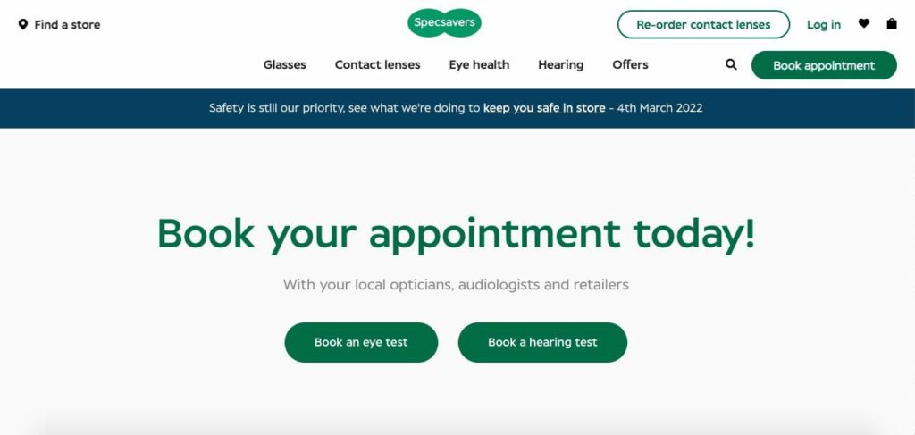 Specsavers Homepage