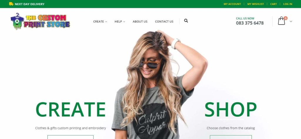 The Custom Print Store Homepage