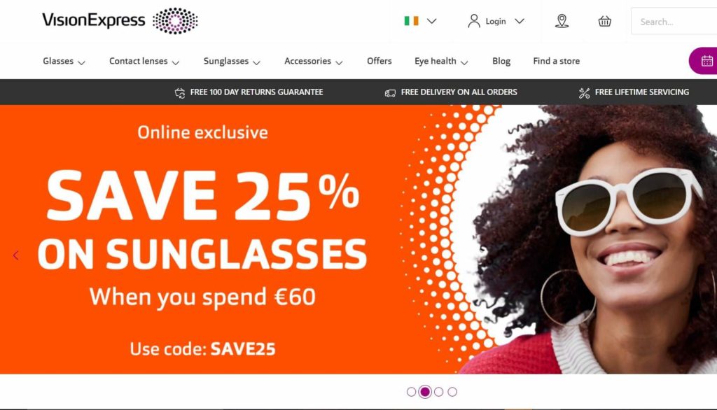 Vision Express Opticians Homepage