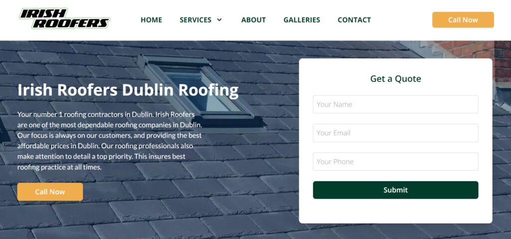 irish roofers homepage