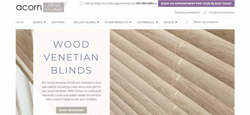 Acorn Blinds & Shutters Homepage