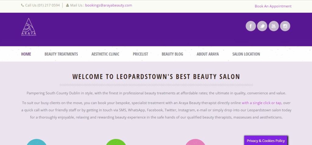Araya Beauty Homepage