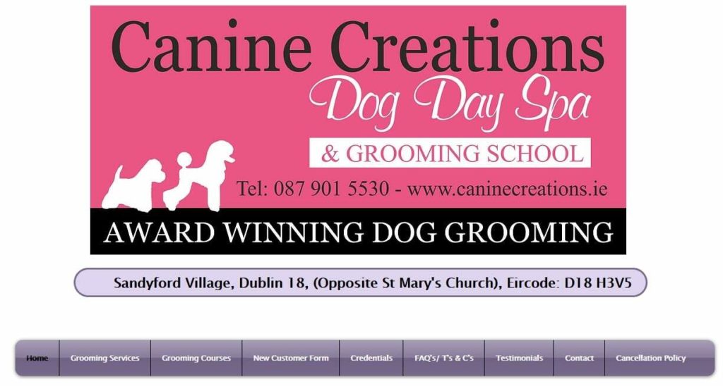 Canine Creations Dog Day Spa Homepage