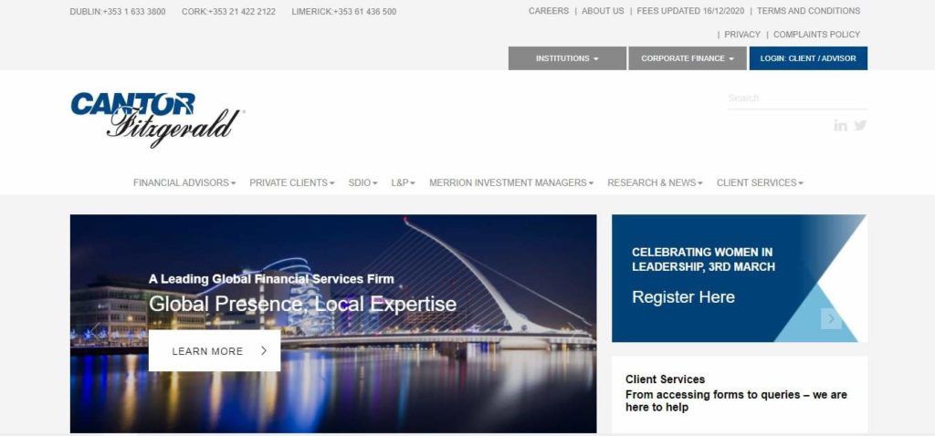 Cantor Fitzgerald Homepage