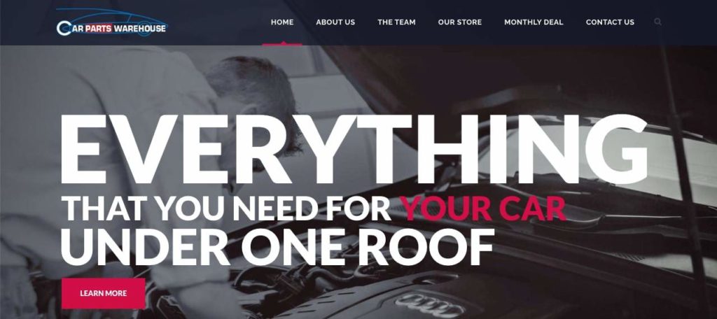 Car Parts Warehouse Homepage
